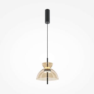 Suspension LED moderne - verre ambré silhouette cloche NORA